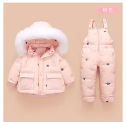 Ensemble de vêtements d'hiver russe pour bébé fille, manteau + barboteuse, épais, pour enfant de 1 à 3 ans 