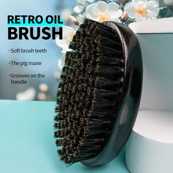 2022 New Natural Wooden Beard Brush For Men Vintage Wood Face Massage That Works Wonders To Comb Beards and Mustach Black Brush