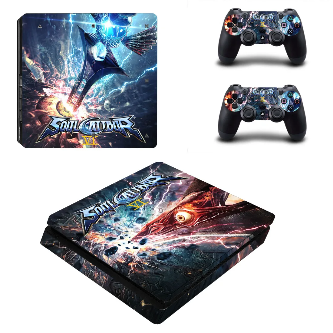 SoulCalibur VI PS4 тонкие наклейки PS 4 Play станция 4 тонкие наклеивающиеся Переводные картинки для детей playstation 4 тонкая консоль и контроллер