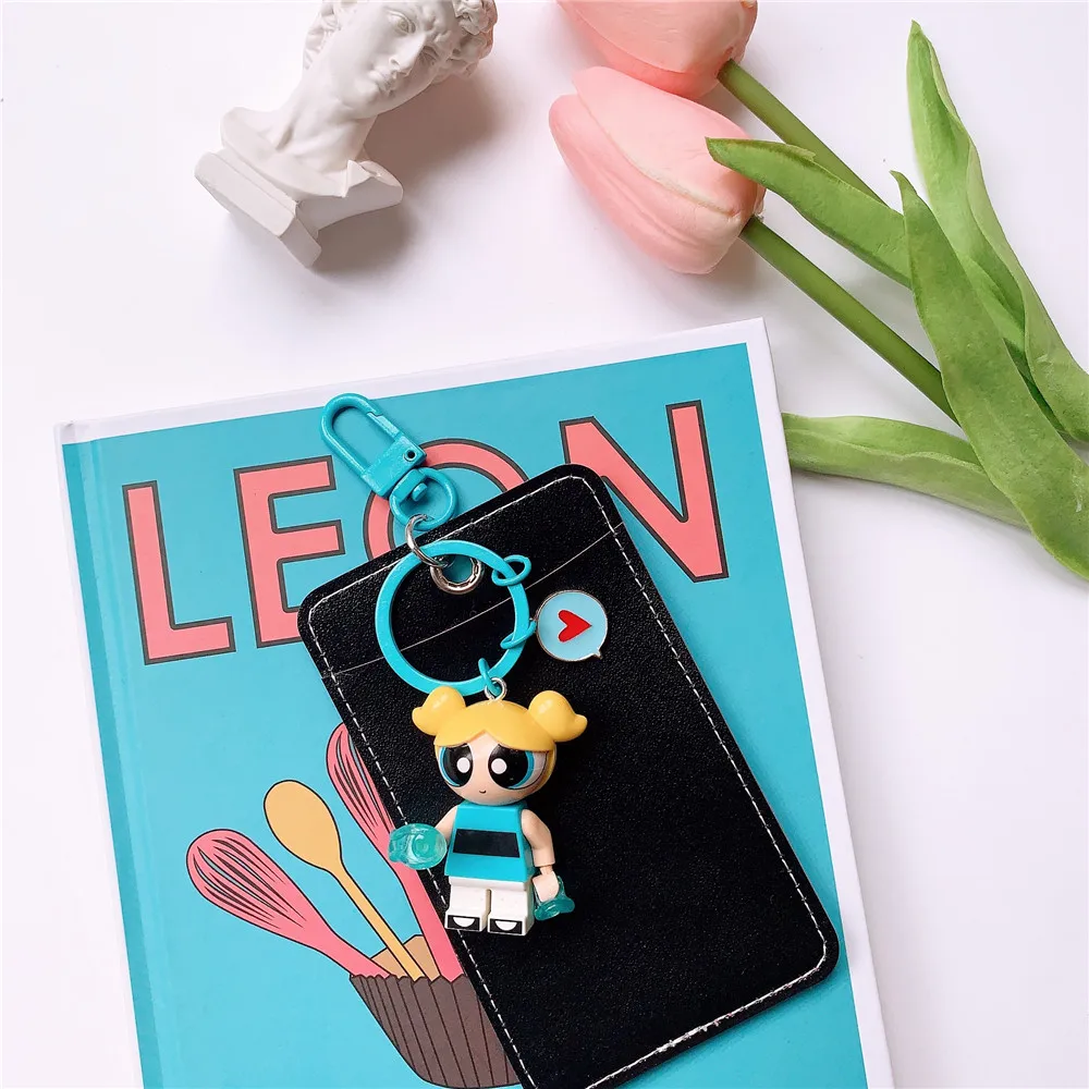 Милый мультфильм Powerpuff девушки брелок в виде фигуры подвесная карточка и ID Держатели студенческий банк автобус Висячие шеи карты Обложка - Цвет: ZZ - 06