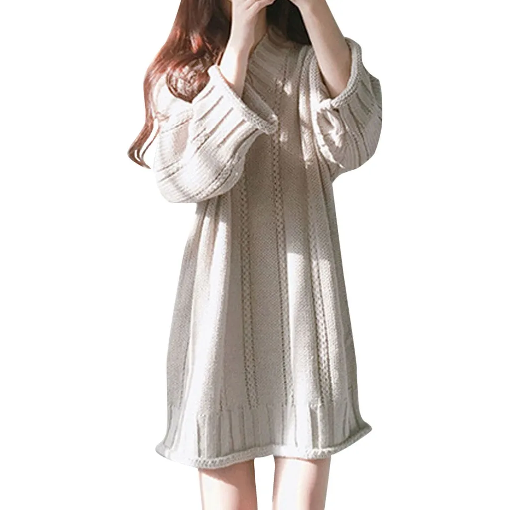 MISSOMO платье-свитер большого размера, женские платья, Повседневные вязаные рубашки с v-образным вырезом и длинным рукавом, сексуальное мини-платье, зимнее платье vestidos 930 - Цвет: BG