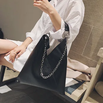 

2019 New Style Europe and America Fashion Big Bag Handbag Briefcase WOMEN'S Bag Bag Simple Large-Volume Chain Shoulder Bag