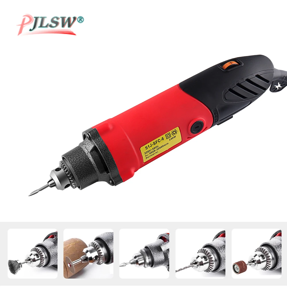 

PJLSW 220V Power Tools Electric Mini Drill with 0.3-3.2mm Universal Chuck & Shiled Rotary Tools Kit Set
