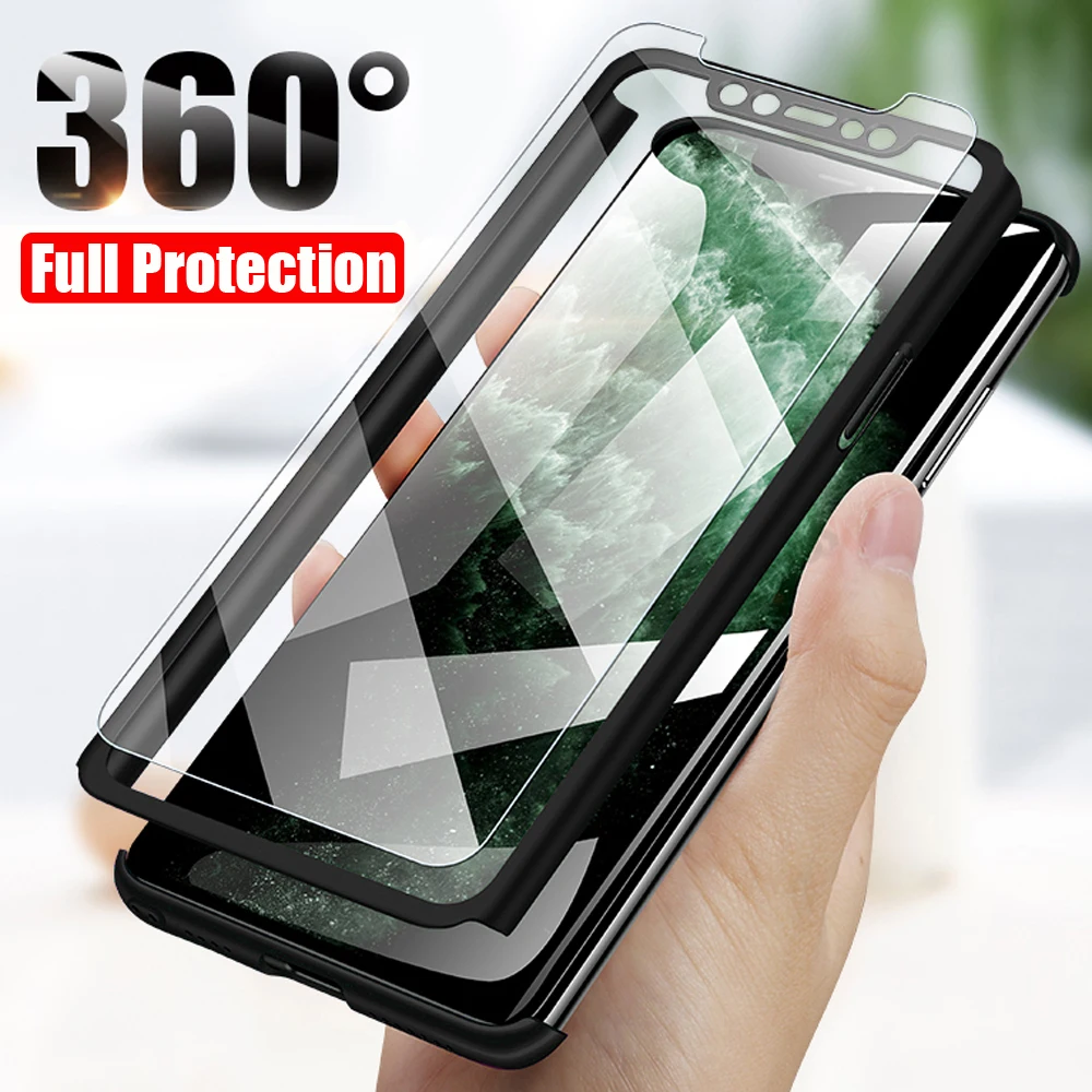 Жесткий Тонкий матовый гибридный защитный чехол с закаленным стеклом для iPhone 11 Pro