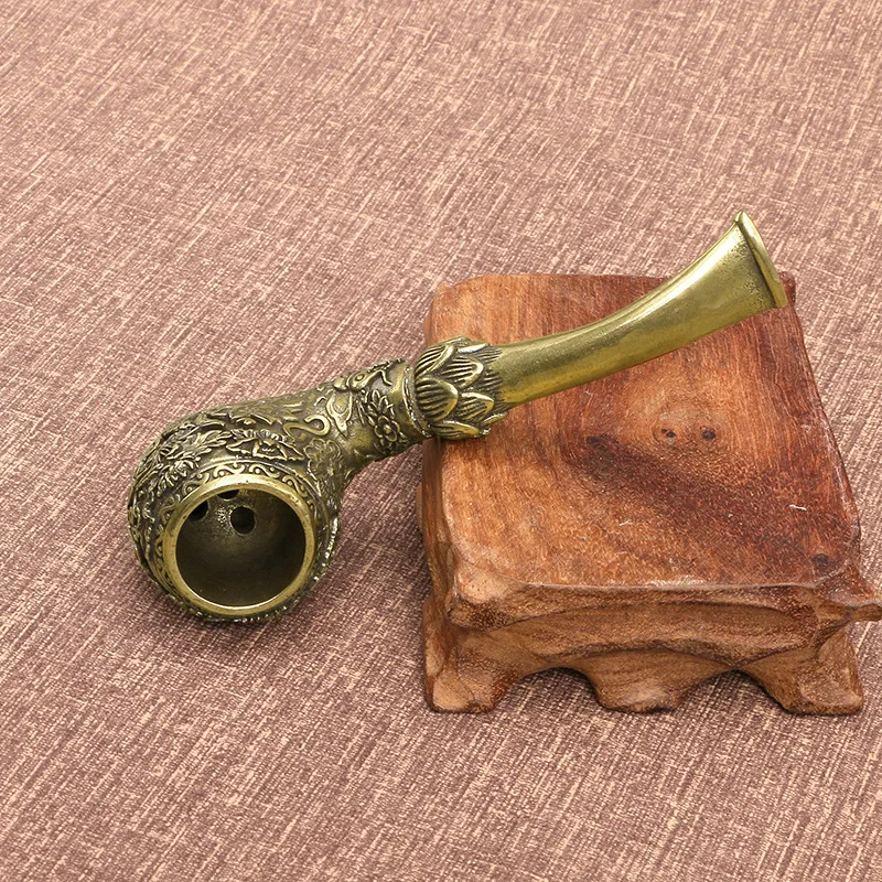 Pure Copper Filter Smoking Pipe Safe Portable Metal Tobacco Pipes Tools Smoking Accessories Bronze