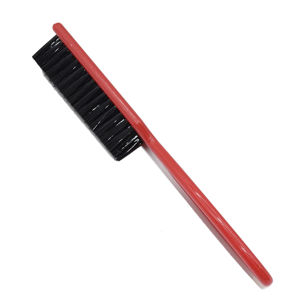 Щетка для удаления волос с пластиковой ручкой, очиститель сломанных волос, Профессиональная парикмахерская щетка для удаления пыли на шее, мягкая мужская щетка для бороды, инструмент для укладки волос - Цвет: red