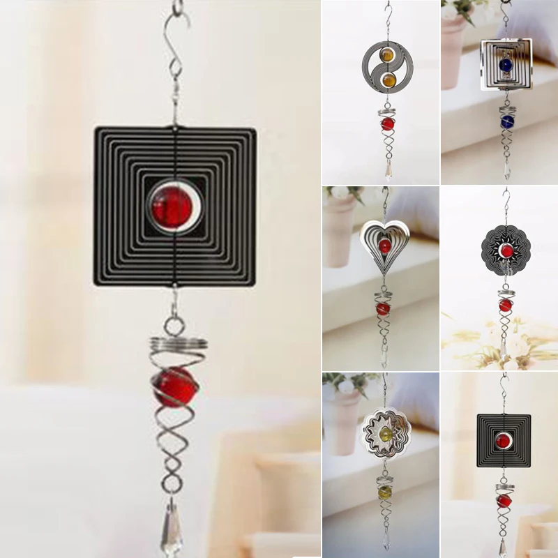 Wind Chimes Spinner Spiral Rotating Reflective Mirror Windchime Church Yard Deco