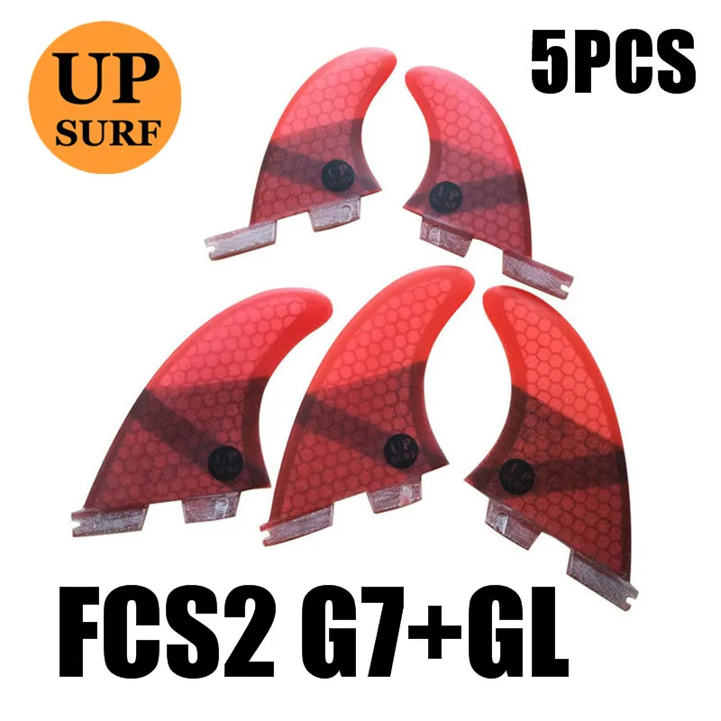Красный Плавники для серфинга FCS2 плавники G7+ GL FCS II Tri fin Набор стекловолокна синий, красный, черный, зеленый цвет tri-quad плавники - Цвет: Красный