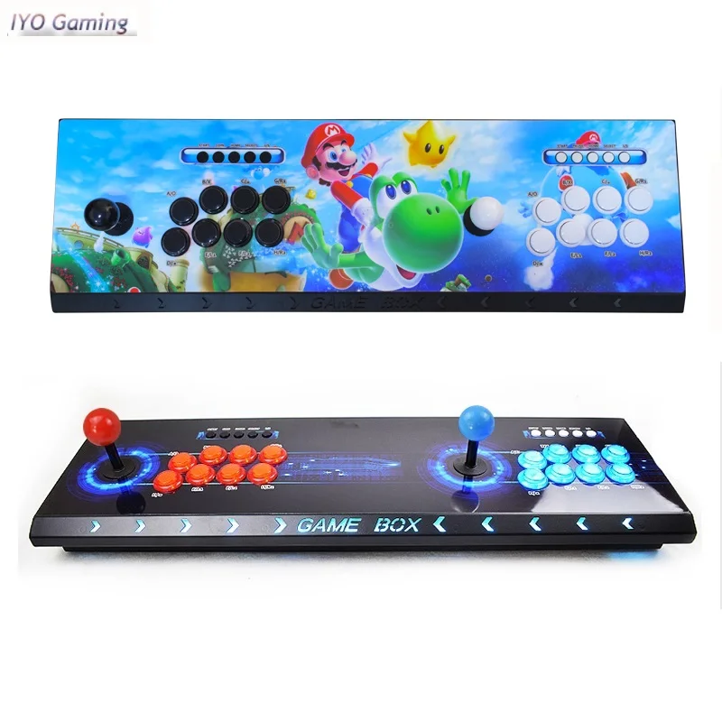 Baratos IYO Pandora Box 3D caja de Arcade 2448 en 1 Wifi versión sin retraso Joystick botones de luz PCB controlador Retro consola de Arcade