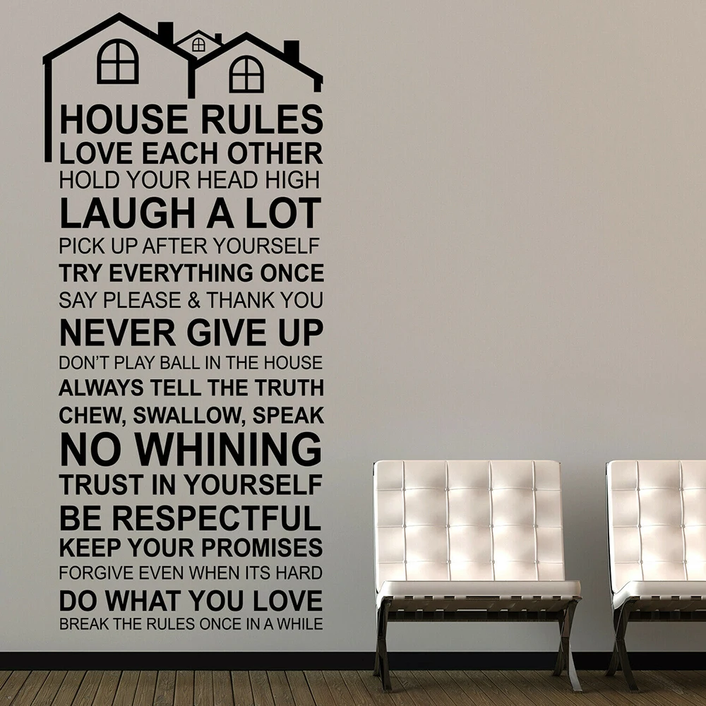 Английские домашние правила стикер на стену гостиная виниловая спальня с