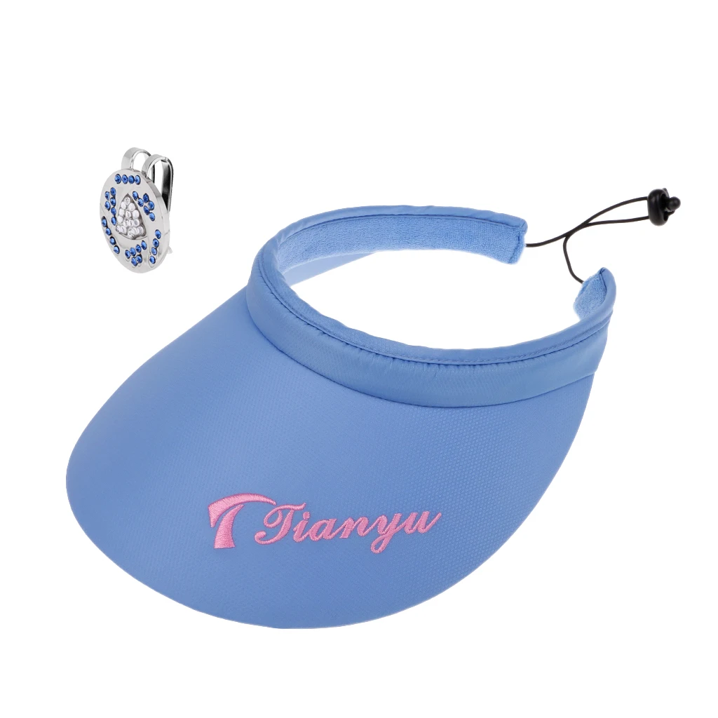 

Women Sun-proof Golf Visor Cap Plus Shiny Golf Hat Clip Magnetized Ball Marker