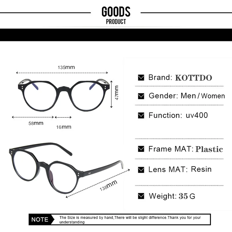 KOTTDO, классические круглые очки, оправа для мужчин, Ретро стиль, полигон, близорукость, оправа для очков, Женская пластиковая оправа для очков