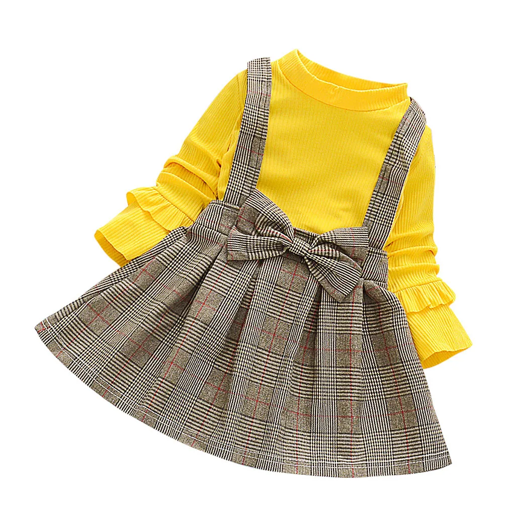Модное детское платье для маленьких девочек юбка принцессы в клетку повседневная детская одежда с длинными рукавами ropa de nivena