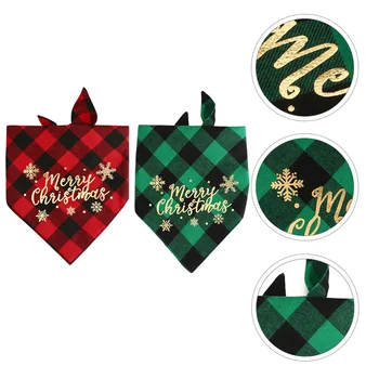 

2PCS Christmas Pet Saliva Towels Pet Dog Triangle Scarves Pet Dog Supplies