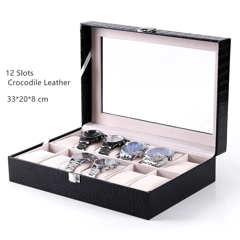 Europäischen Stil Uhr Boxen Fall 6/10/12 Slots Watch Lagerung Box Holz Uhr Veranstalter Mode Uhr Geschenk Box Männer Armbanduhr box – Detail 15