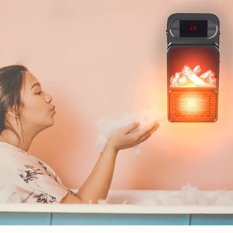 

Mini Electric Wall-outlet Flame Air Warmer PTC Ceramic Heating Stove Radiator Household Wall Handy Fan High Quality Newly