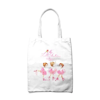 

Women Cute Girl Printing Shopping Bag Female Canvas Cloth Shoulder Bag Environmental Handbag Reusable Foldable Eco Painting bag