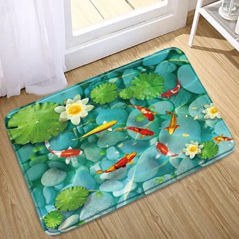 일본 잉어 물고기 고래 목욕 매트 만화 욕실 미끄럼 방지 러그 입구 문 매트 어린이 욕실 카펫 욕조 홈 장식