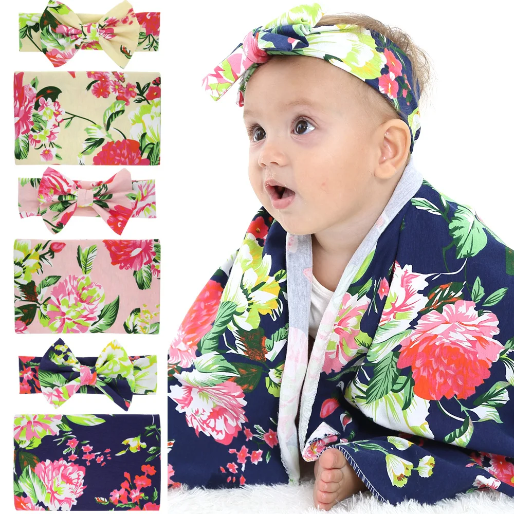 Pudcoco/Новинка года; цветочное одеяло для маленьких девочек; повязка на голову; обертывание ткани; полотенце для пеленания