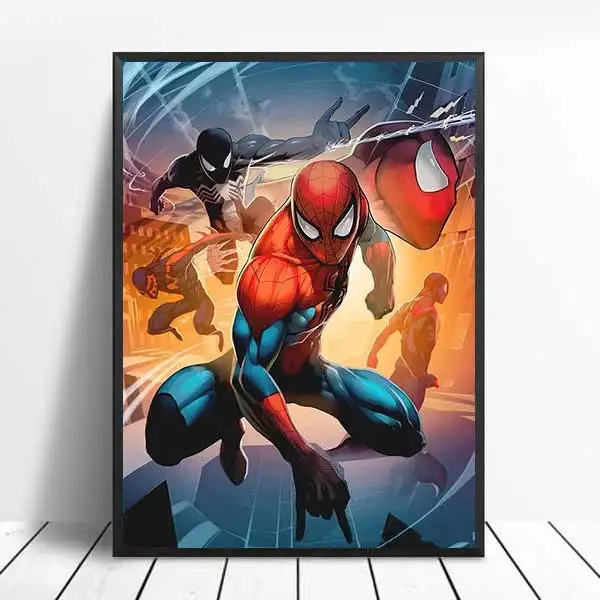 Человек-паук Горячая Marvel супергерой комикс фильм художественная живопись шелк Холст плакат Настенная картина украшение для комнаты мальчиков живопись - Цвет: c