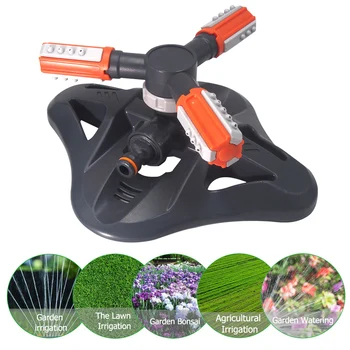 

360 Rotating Grass Lawn Water Sprinkler Automatic 3 Arms Nozzles Garden Irrigation Tools Household Garden Farm Supplies Parts