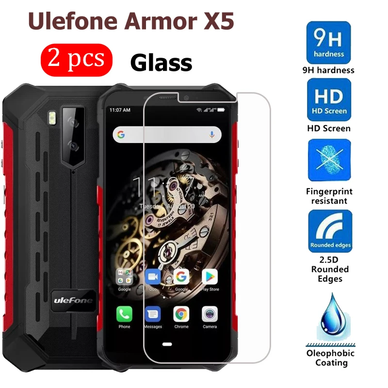 2 шт. закаляющее стекло для Ulefone Armor X5 стекло для телефона 5," Защита экрана Защита от царапин ЖК-пленка для Ulefone Armor X 5 Чехол