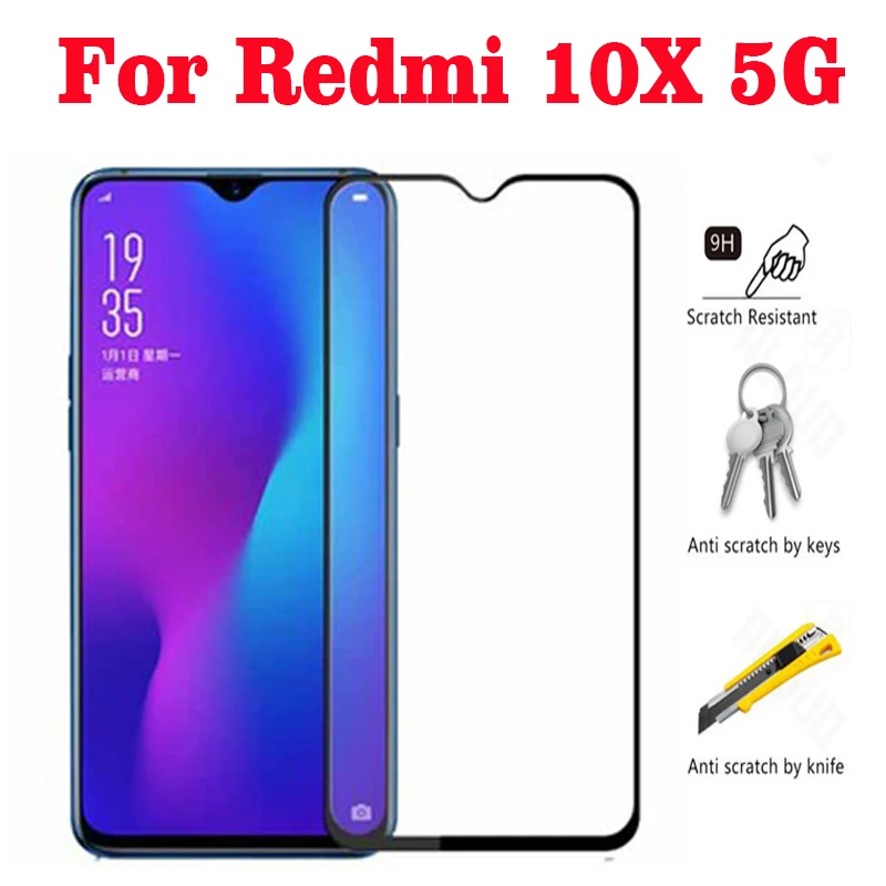 3D закаленное стекло для Xiaomi Redmi 10X 10 X зеркальное полное покрытие 9H защитная пленка
