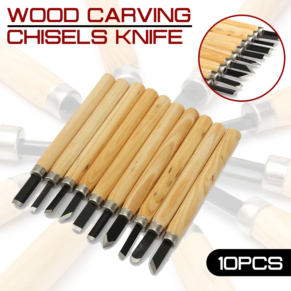 

10pcs/lot Wood Carving Chisels Knife for Detailed Woodworking Gouges Hand Tools and Basic Wood Cut DIY Tools Marking Tools
