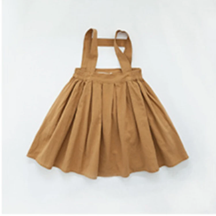 Г. Новая осенняя одежда для маленьких девочек элегантная юбка в Корейском стиле, однотонный на брительках одежда для маленьких девочек