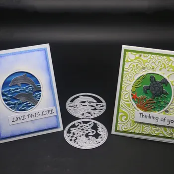 

Animal Frame Metal Cutting Dies Dolphin Sea Turtle Cut Die Circle Stencil Scrapbooking Embossing New Craft Stamps And Dies