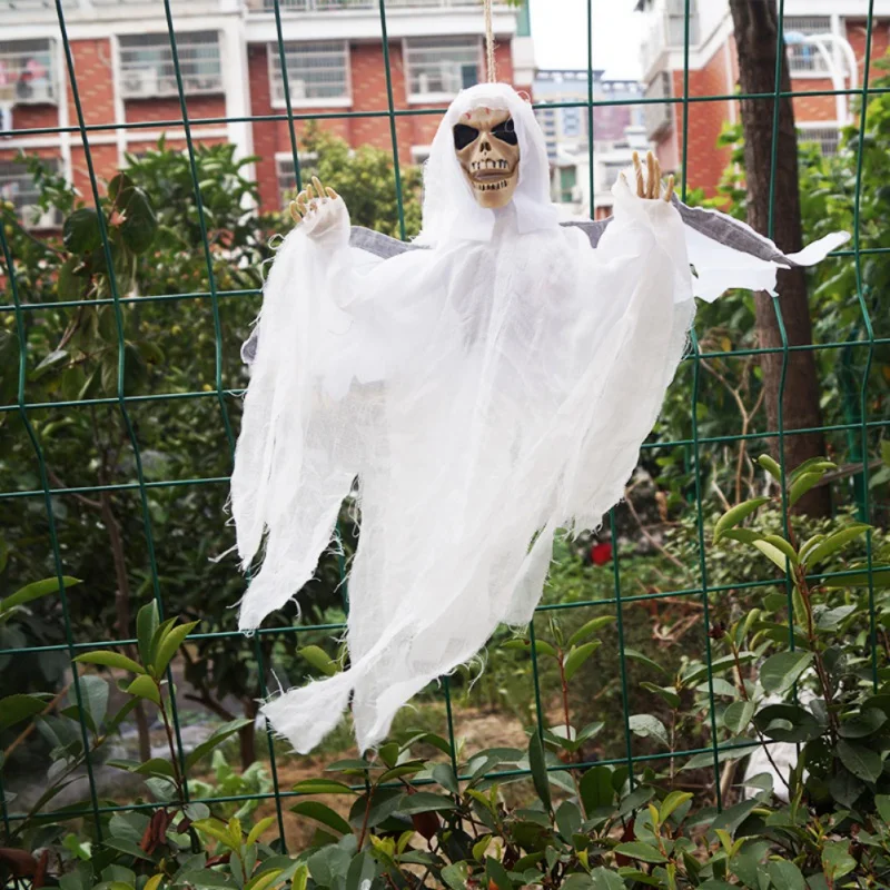 Хэллоуин маленький висящий призрак белье призраки электрическая индукция ужасов реквизиты дом с привидениями бар КТВ светящаяся подвеска «скелет»