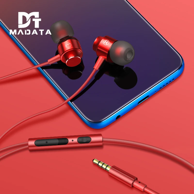 

MADATA Wired Earbuds Headphone 3.5mm In Ear Earphone Earpiece with Mic Stereo Headset for Samsung Xiaomi Phone Computer