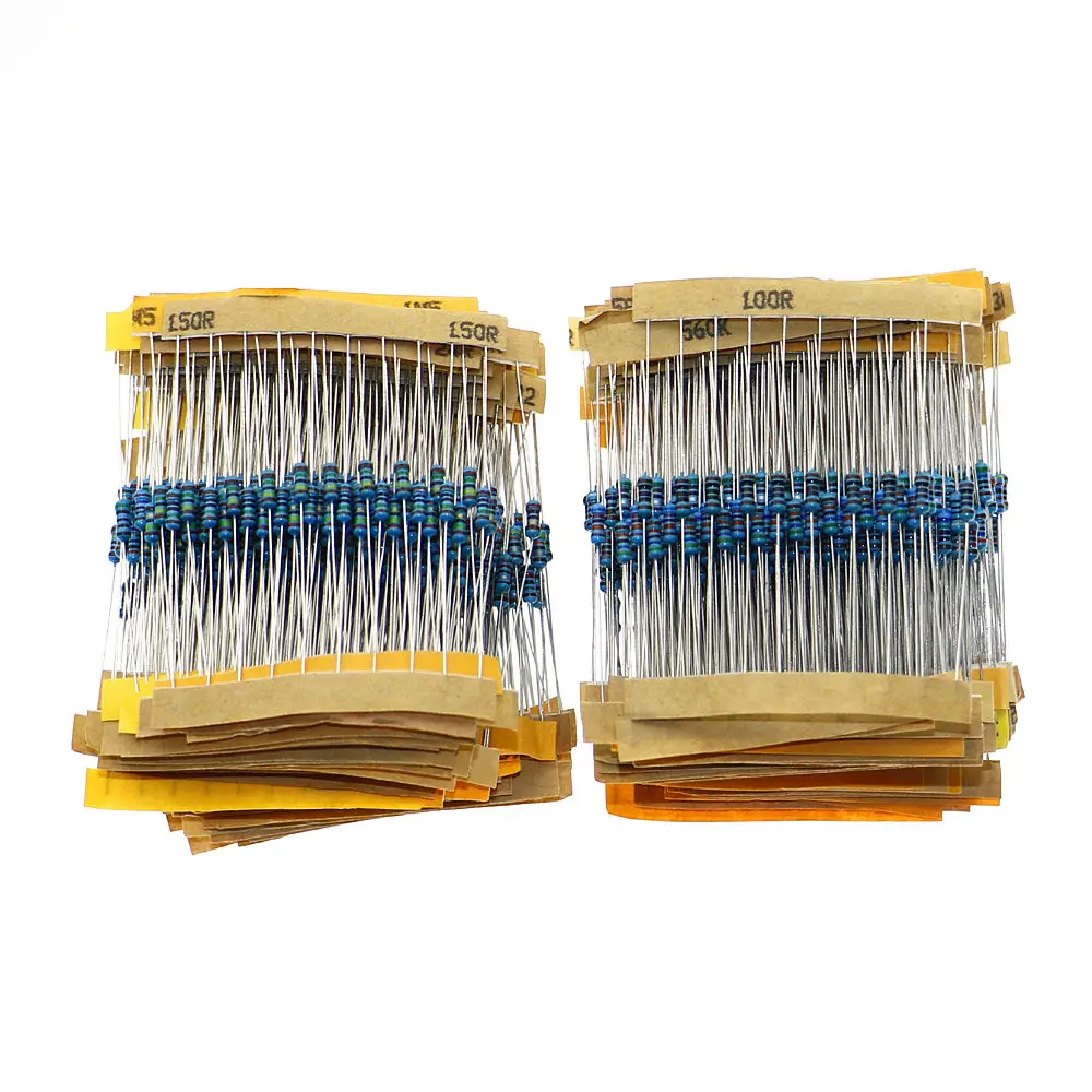 1350pcs/Box 135 Value 1/4W 1&Omega;~1M&Omega; Metal Film Resistor Assortment Kit