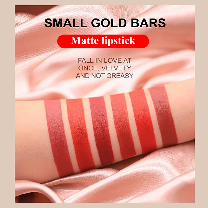 CL050 Waterproof Lip Gloss Elegant Lipstick For Women Lips Makeup Long Lasting Matte Lipstick Small Gold Bar Cosmetic Red Lip CL050 Waterproof Lip Gloss Elegant Lipstick For Women Lips Makeup Long Lasting Matte Lipstick Small Gold Bar Cosmetic Red Lip