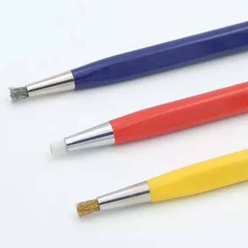 3 шт./лот кисти ручки стекловолокно/латунь/сталь наклейка «кисть» ручка форма часы части полировка и ржавчины инструмент для удаления KYY9001