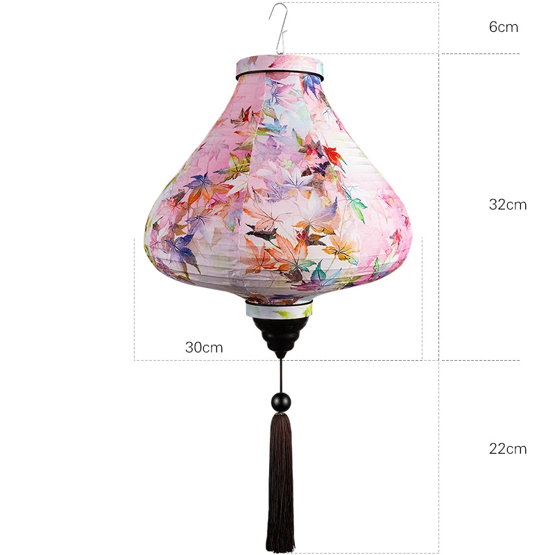 lanterna chinesa floral padrão de seda lanterna