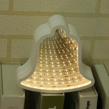

3D Creative Night Light Bell Shape Mirror LED Tunnel Lamp Kids Gift Home Decor Q0KF