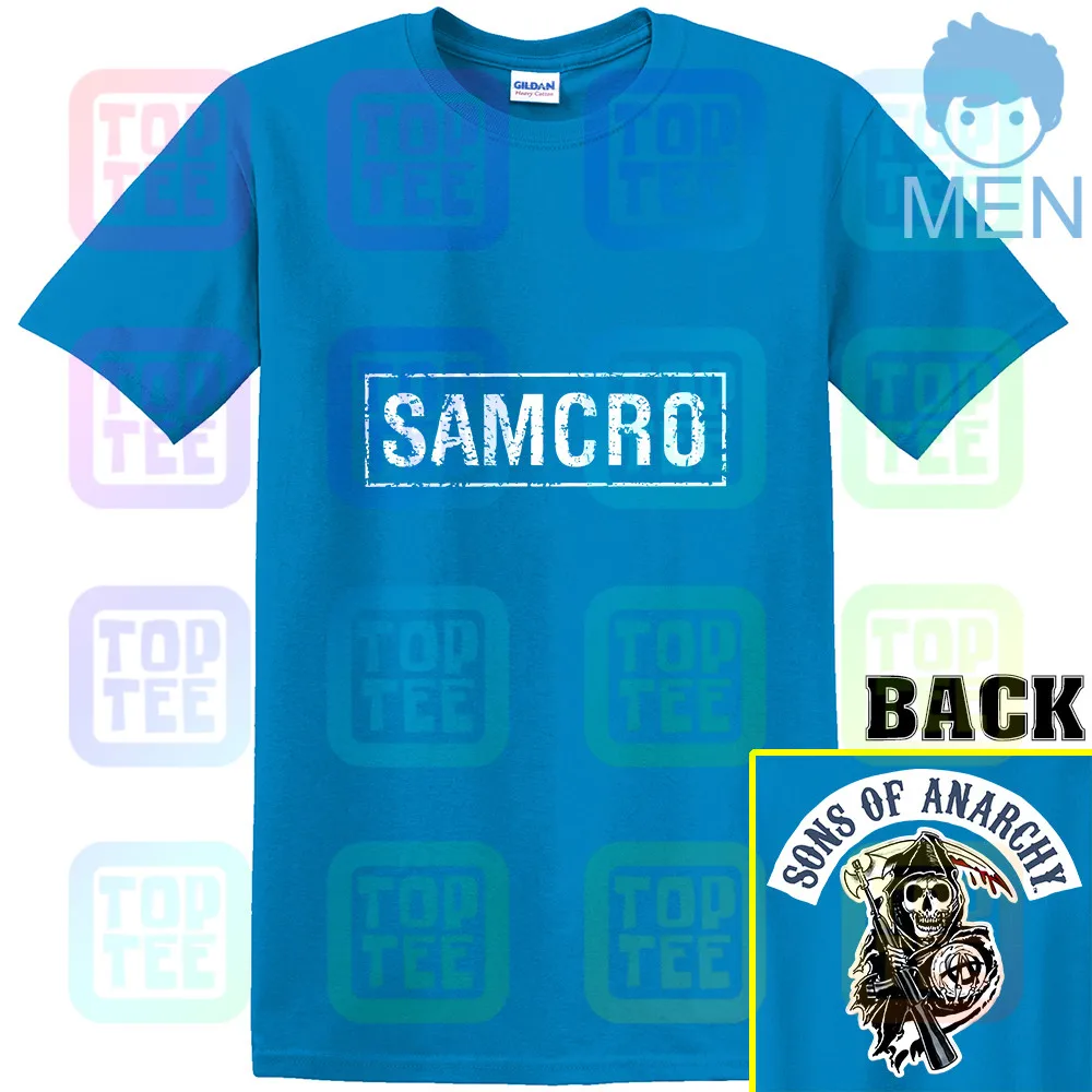 MEN-ROYAL BLUE Футболка «Sons Of Anarchy Samcro», серая, для взрослых, летняя, повседневная, размер: S-3Xl - Цвет: MEN-ROYAL BLUE