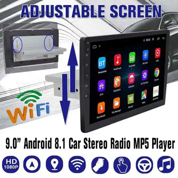 9 дюймов 1Din Android 8 1 автомобиля 4-х ядерный стерео радио gps навигации WI-FI Bluetooth аудио