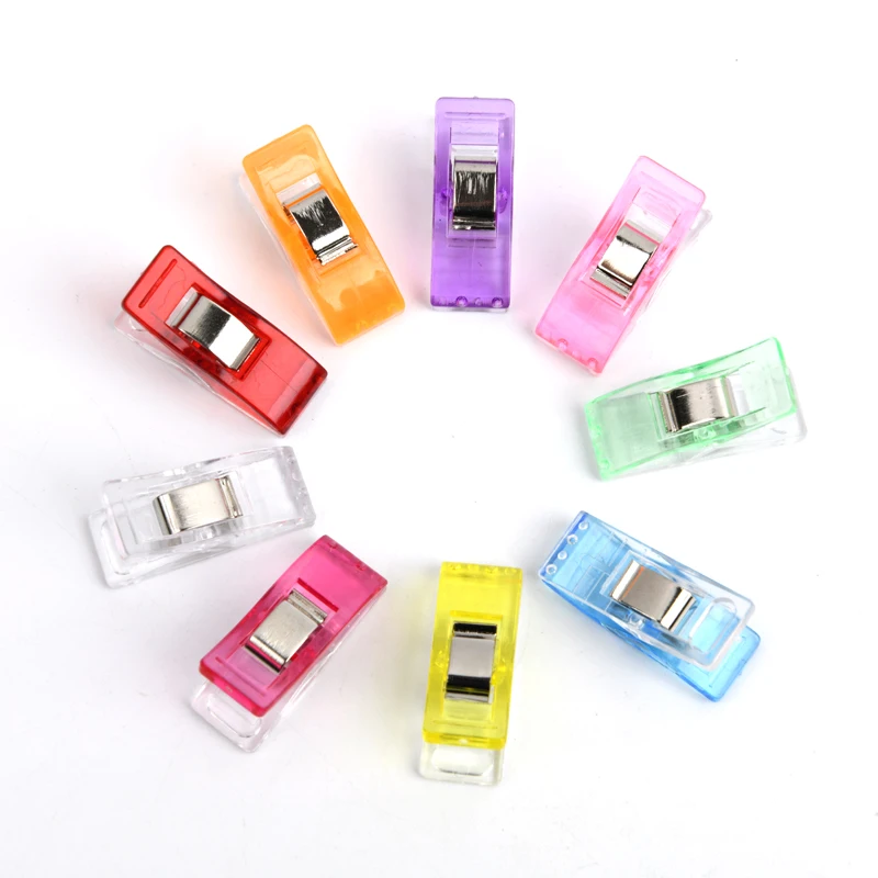 20pcs Plastic Clips Job Foot Case Multicolor Fabric Clamps Sewing Tools