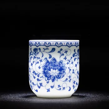 

180ml Jingdezhen Blue and White Porcelain Kung Fu Tea Cup Ceramic Teacups Coffee Milk Water Cups At Home Master Cup Tea Bowl Art