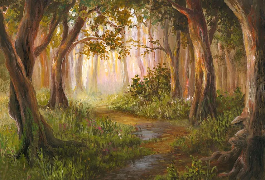 Mehofond Oil Painting Style Leaves Forest Background Photo Studio