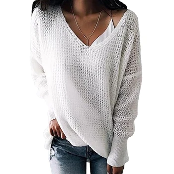 

Fashion White Hollow out Sweaters Women 2019 Autumn Winter Casual Thin Short Knit Tops Female Chic Jumpers Pull Femme