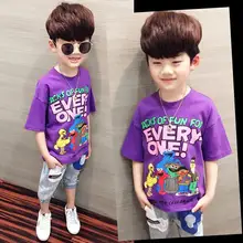 

kids short-sleeved T-shirt summer new children's clothing round neck cartoon cotton 2-10 baby boy clothes
