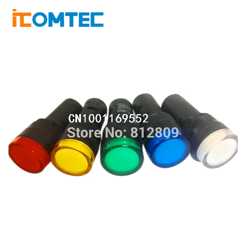 

Фонарь со светодиодным индикатором размером 16 мм, сигнальная лампа синего, зеленого, красного, белого, желтого цвета + Бесплатная доставка