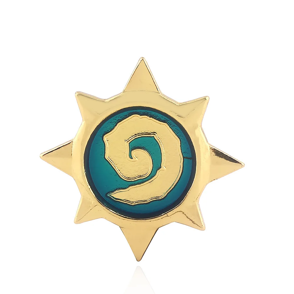 Игра Hearthstone звезда значок классические броши для мужчин и женщин булавки Кнопка эмаль золотого тона герои брошь Warcraft нагрудная застежка - Окраска металла: style 1