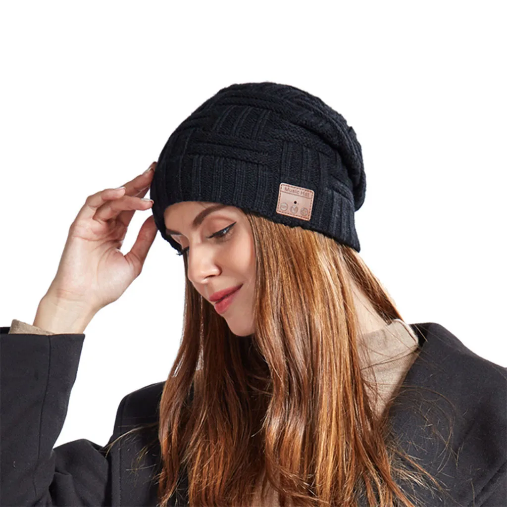 Лучшая продуктов Bluetooth Beanie шапка музыкальная вязаная шапка с громкой связью стерео наушники Поддержка дропшиппинг