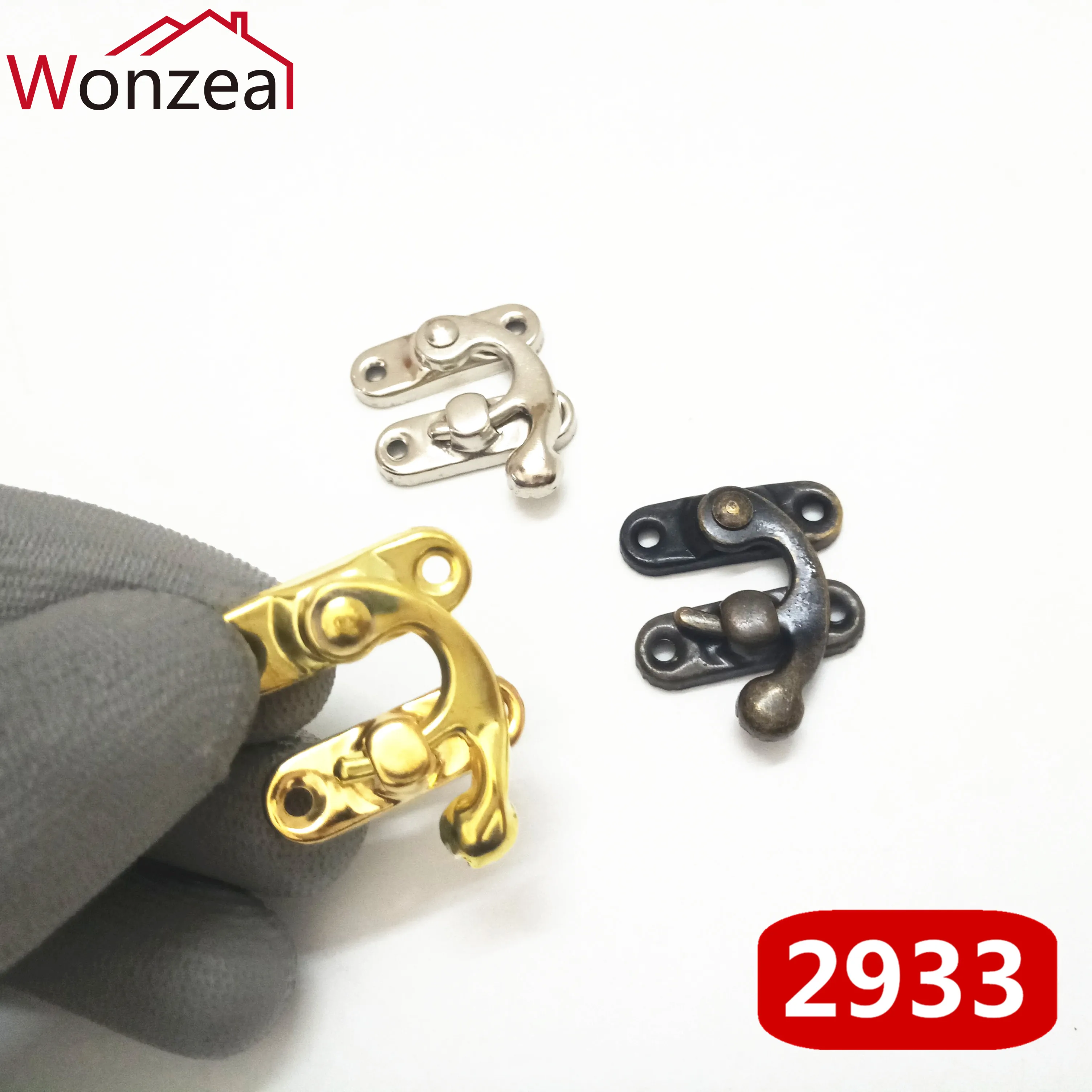 14/24pcs/Lot Vintage Box Hasps Metal Hardware Furniture Wooden Box Bag Decorative Latch Clasps Lock Padlock Hasp With Screws