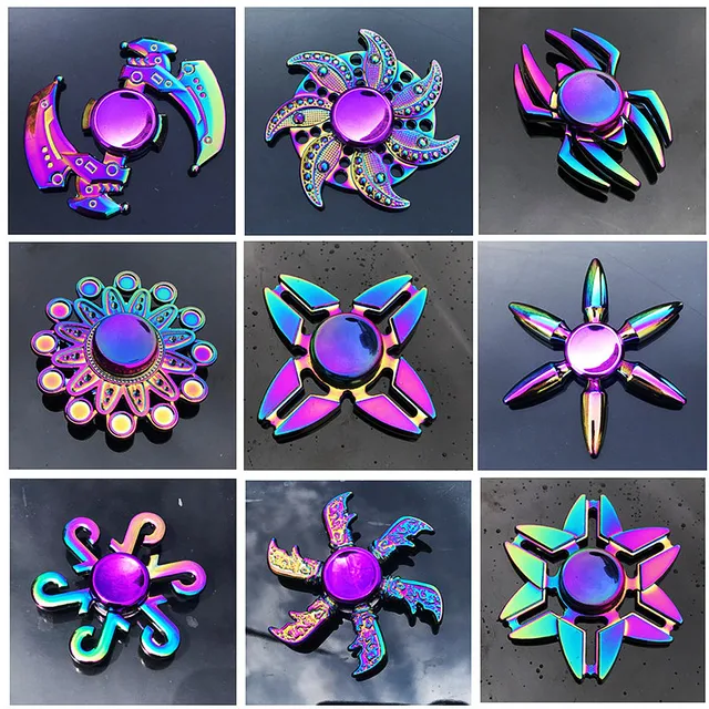 Metal Rainbow Fidget Spinner Colorful EDC Hand Spinner Anti-Anxiety Toy for Spinners Focus Relieves Stress ADHD Finger Spinner 1