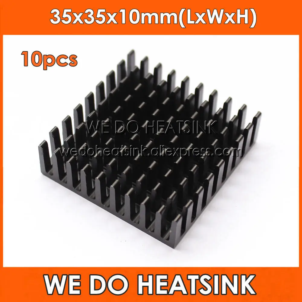 

WE DO HEATSINK 10pcs 35x35x10mm Aluminium Heatsink Heat Sink Heatsinks Radiator Cooler Black Anodized